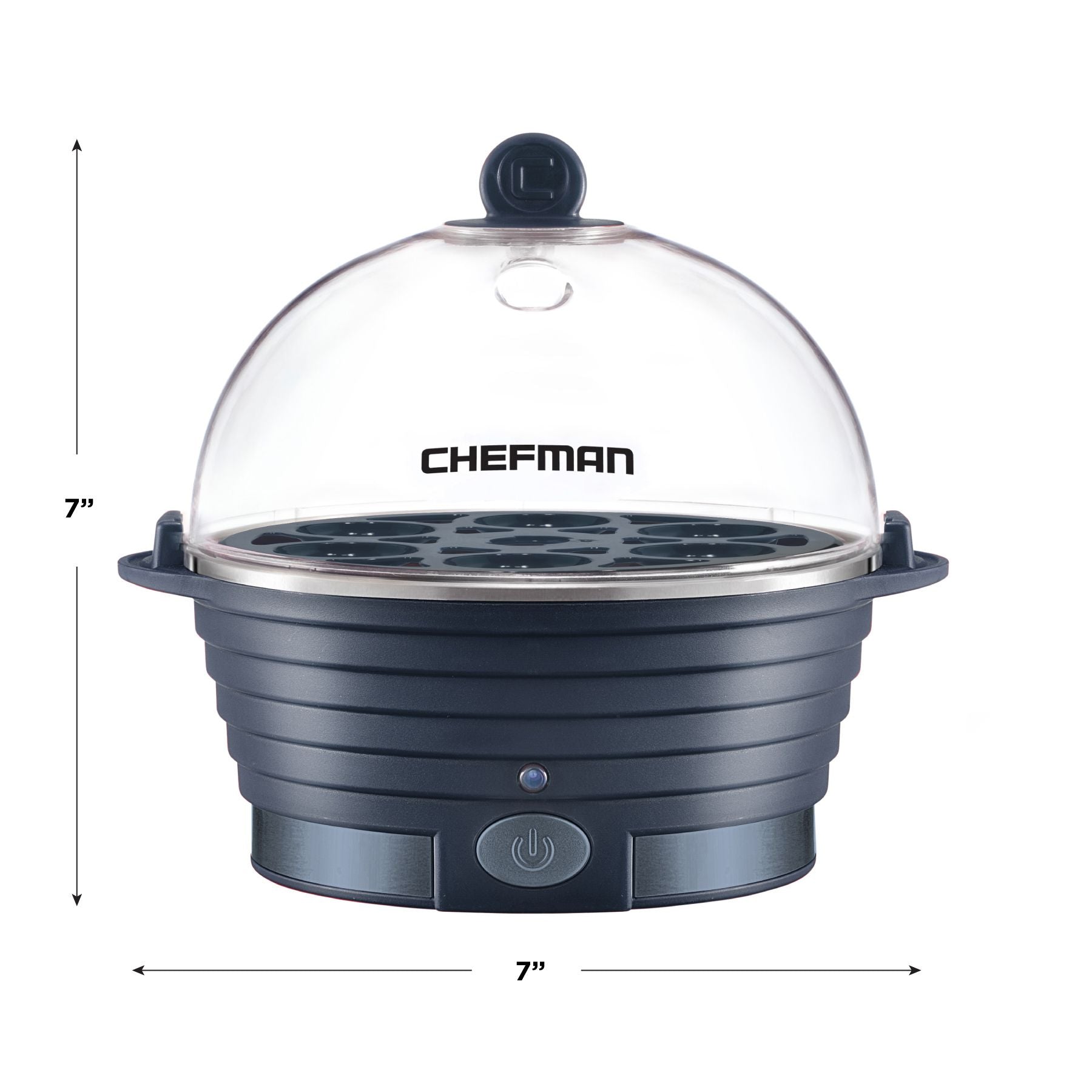 Chefman Rapid Electric Egg Cooker for 6 Eggs with Omelet Tray, Midnight Blue