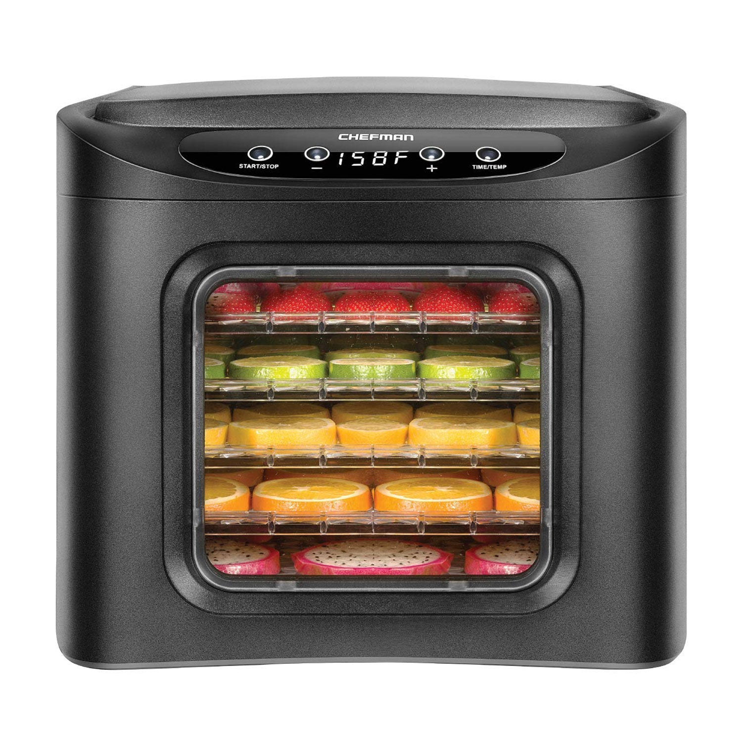 Chefman 6 Tray Digital Touch Display BPA Free Food Dehydrator, Black (Used)