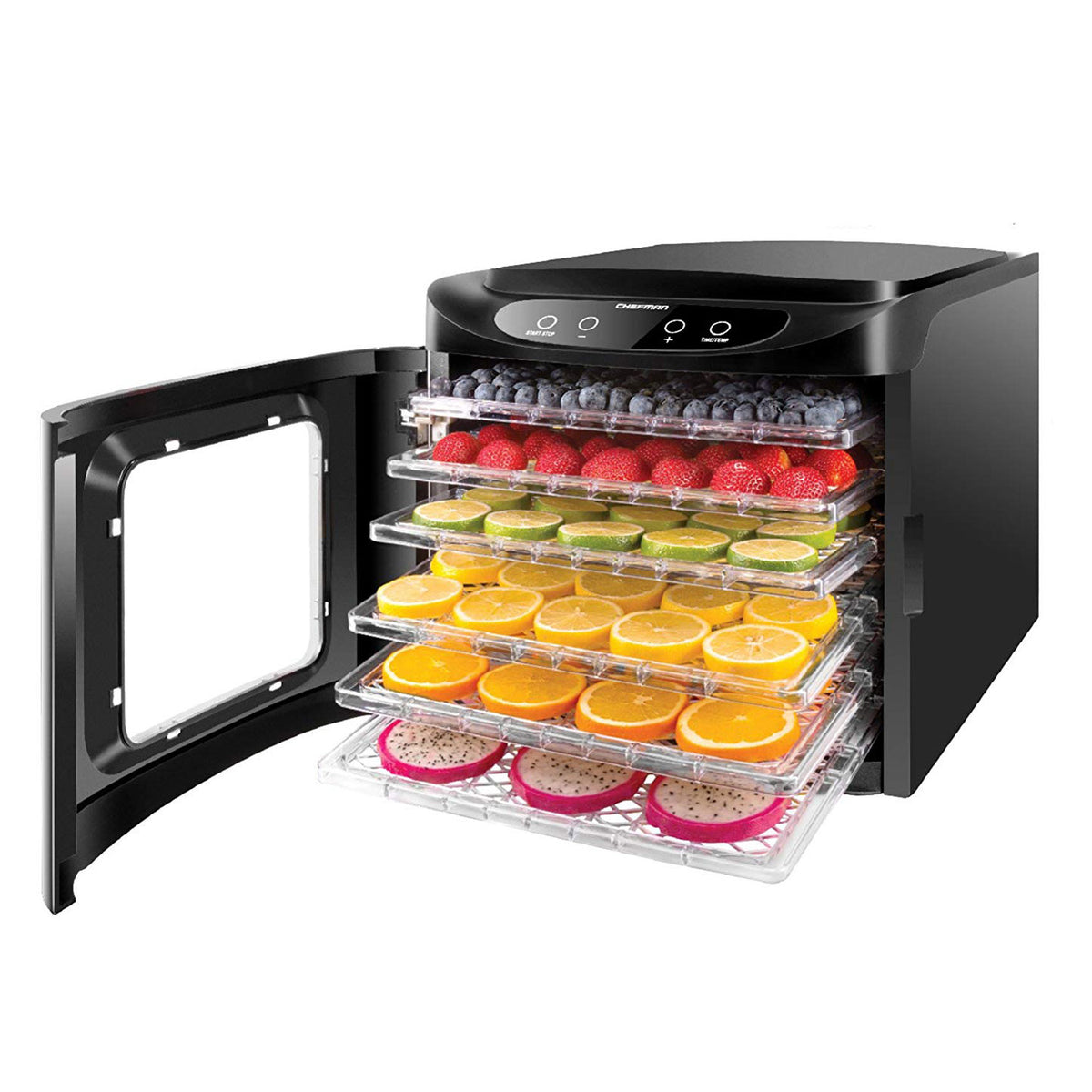 Chefman 6 Tray Digital Touch Display BPA Free Food Dehydrator, Black (Used)
