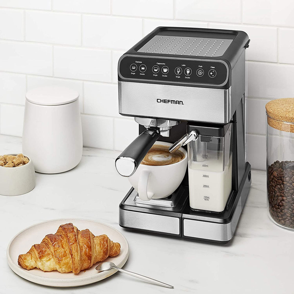 Chefman 6 in 1 Espresso Maker Coffee Machine w/ Frother & 15 Bar Pump (Open Box)