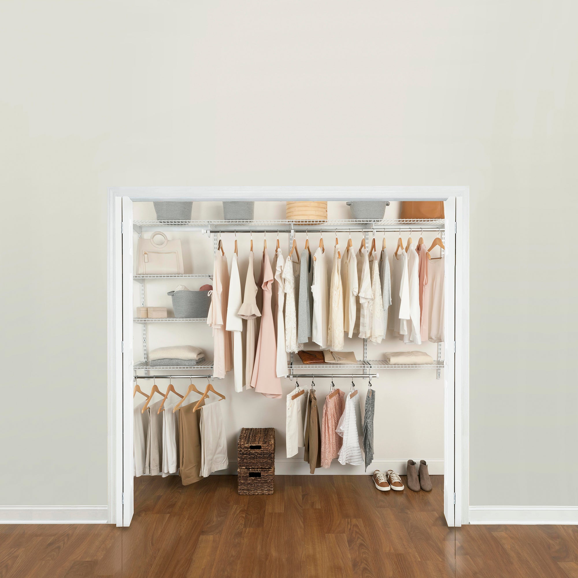 Rubbermaid FastTrack 4 to 8' & 6 to 10’ Wire Closet Configuration Storage Bundle
