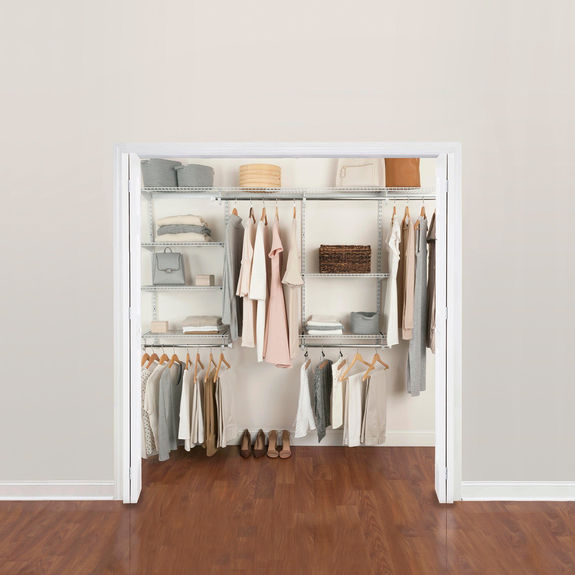 Rubbermaid FastTrack 4 to 8' & 6 to 10’ Wire Closet Configuration Storage Bundle