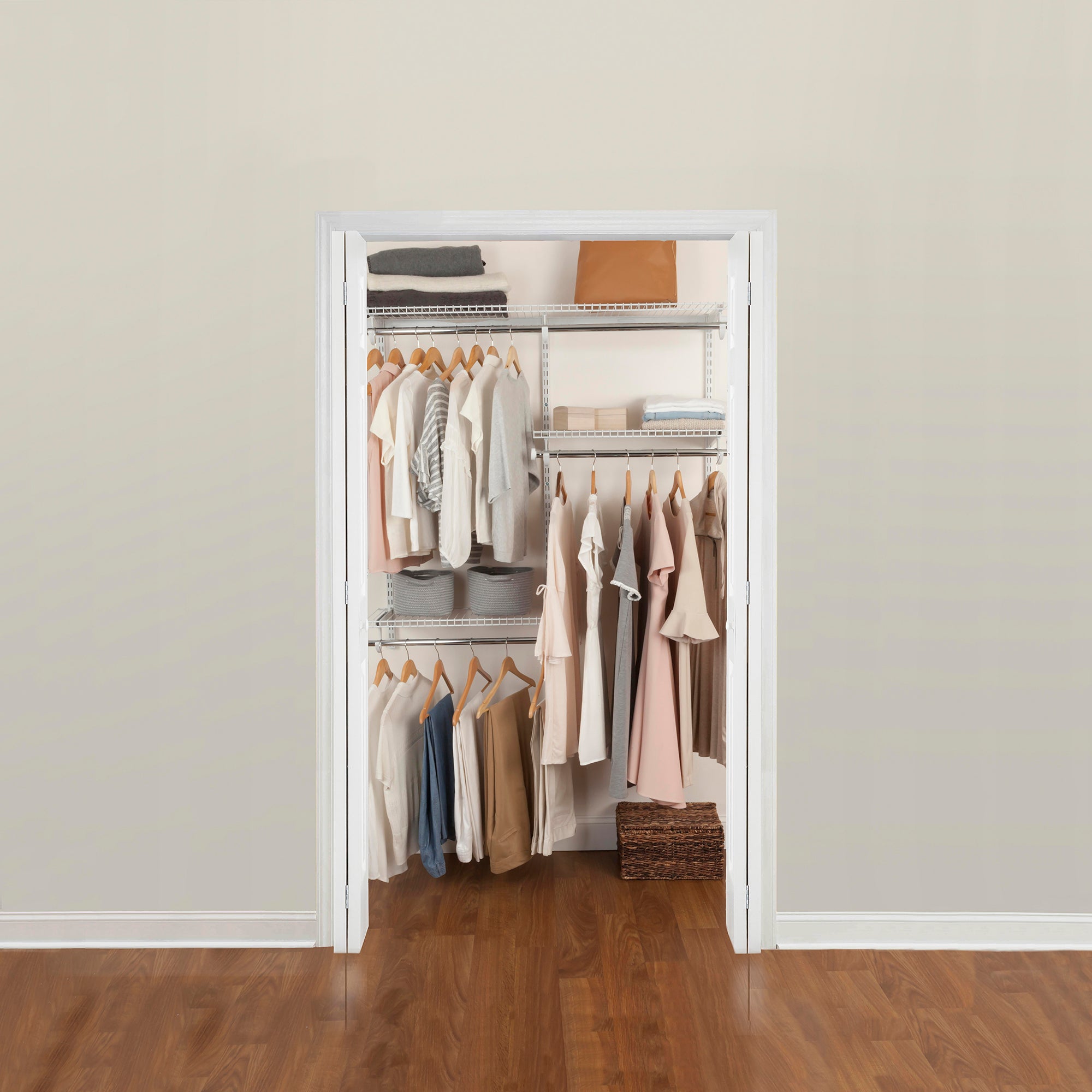 Rubbermaid FastTrack 4 to 8' & 6 to 10’ Wire Closet Configuration Storage Bundle