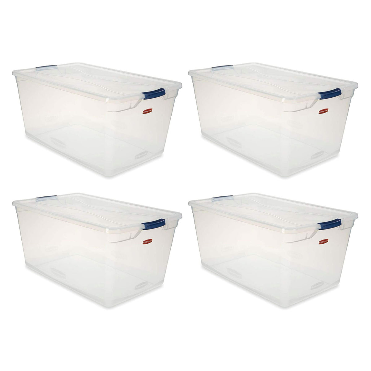 Rubbermaid Cleverstore Bundle with 4 Each 41 Qt & 95 Qt Latching Storage Bins