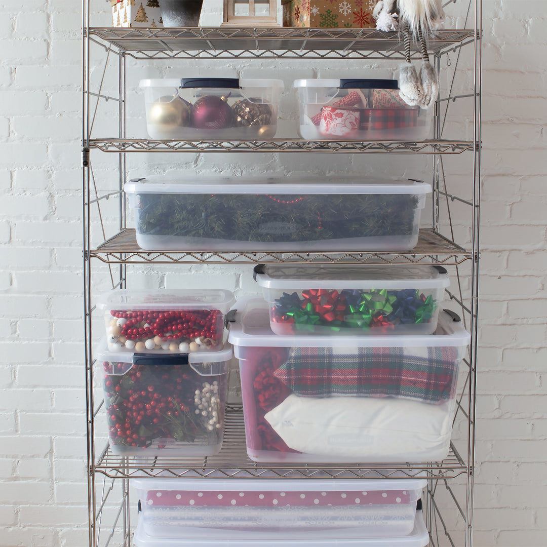 Rubbermaid Cleverstore 95 Quart Plastic Storage Container & Lid, Clear (8 Pack) - VMInnovations
