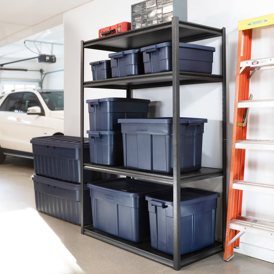 Rubbermaid 3 Gallon Stackable Storage Container, Dark Indigo Metallic (12 Pack) - VMInnovations