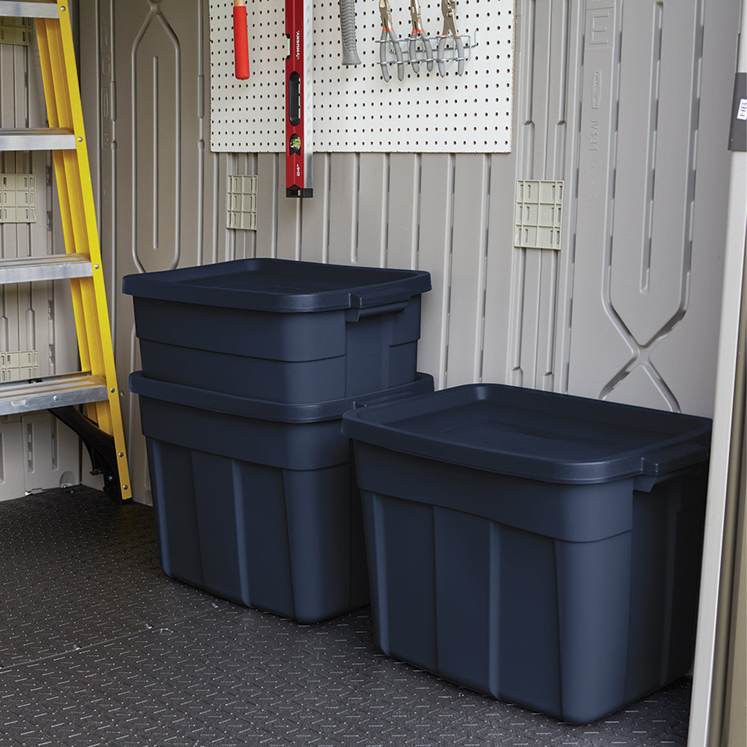 Rubbermaid 3 Gallon Stackable Storage Container, Dark Indigo Metallic (12 Pack) - VMInnovations