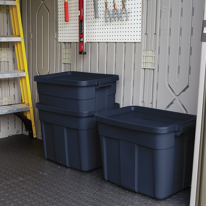 Rubbermaid 3 Gallon Stackable Storage Container, Dark Indigo Metallic (12 Pack) - VMInnovations