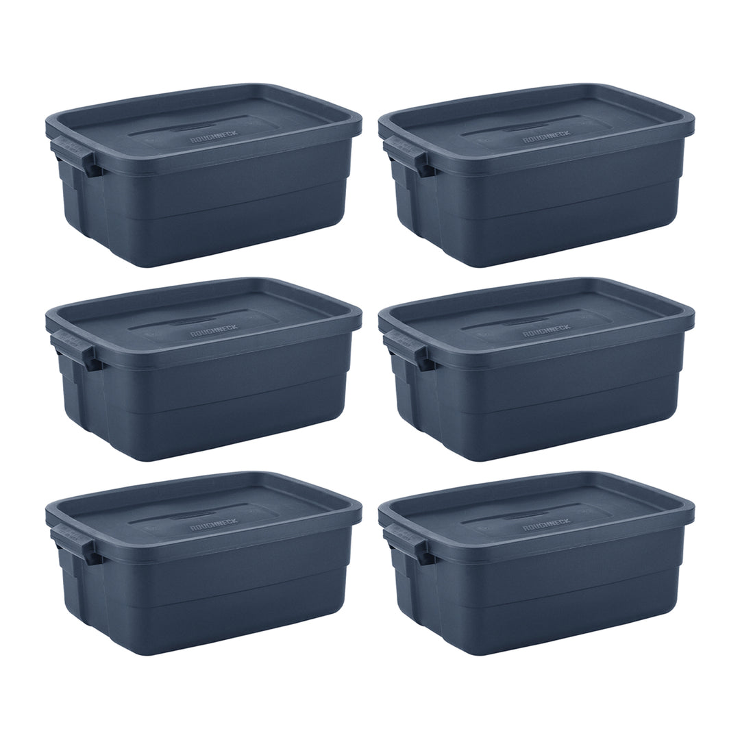 Rubbermaid 10 Gallon Stackable Storage Container, Dark Indigo Metallic (12 Pack) - VMInnovations