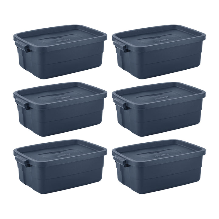 Rubbermaid 10 Gallon Stackable Storage Container, Dark Indigo Metallic (12 Pack) - VMInnovations