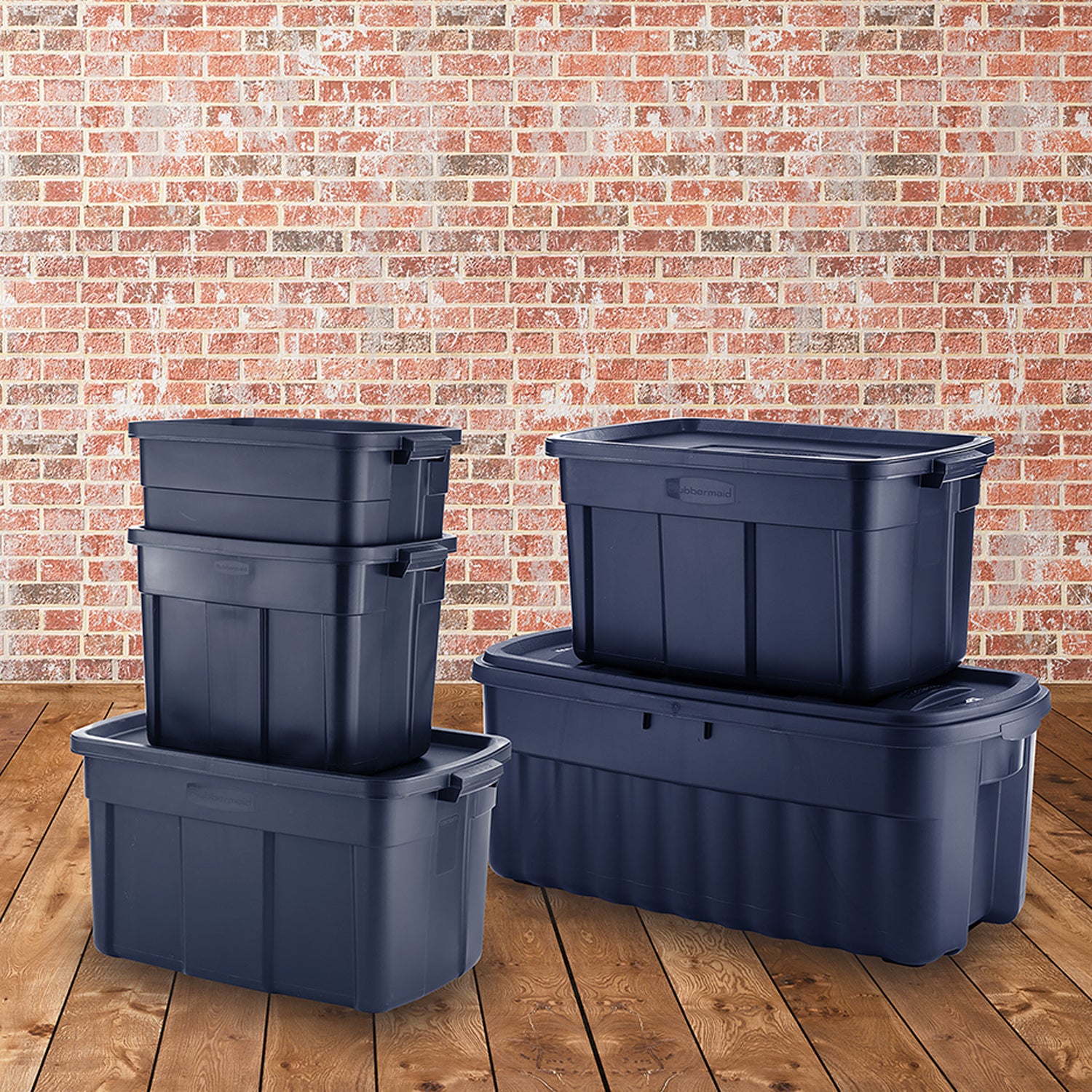 Rubbermaid 10 Gal Tote (6 Pack) & 18 Gal Stackable Storage Containers (12 Pack)