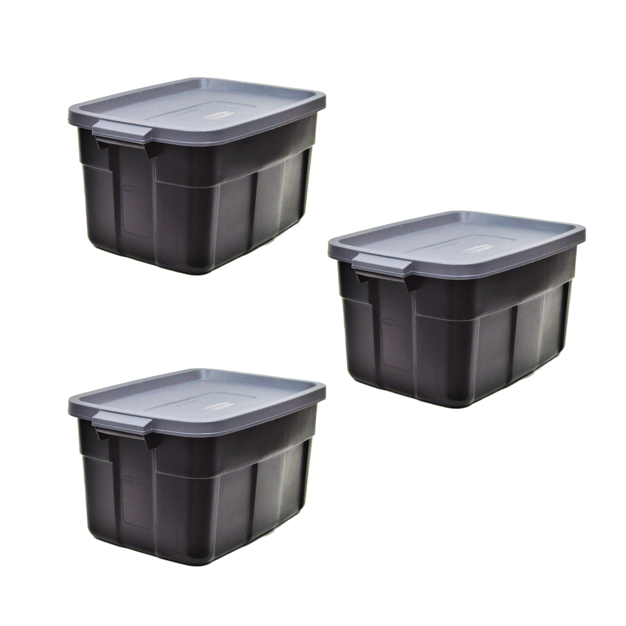Rubbermaid Roughneck 31 Gal Storage Container, Black/Cool Gray (3 Pack) (Used) - VMInnovations