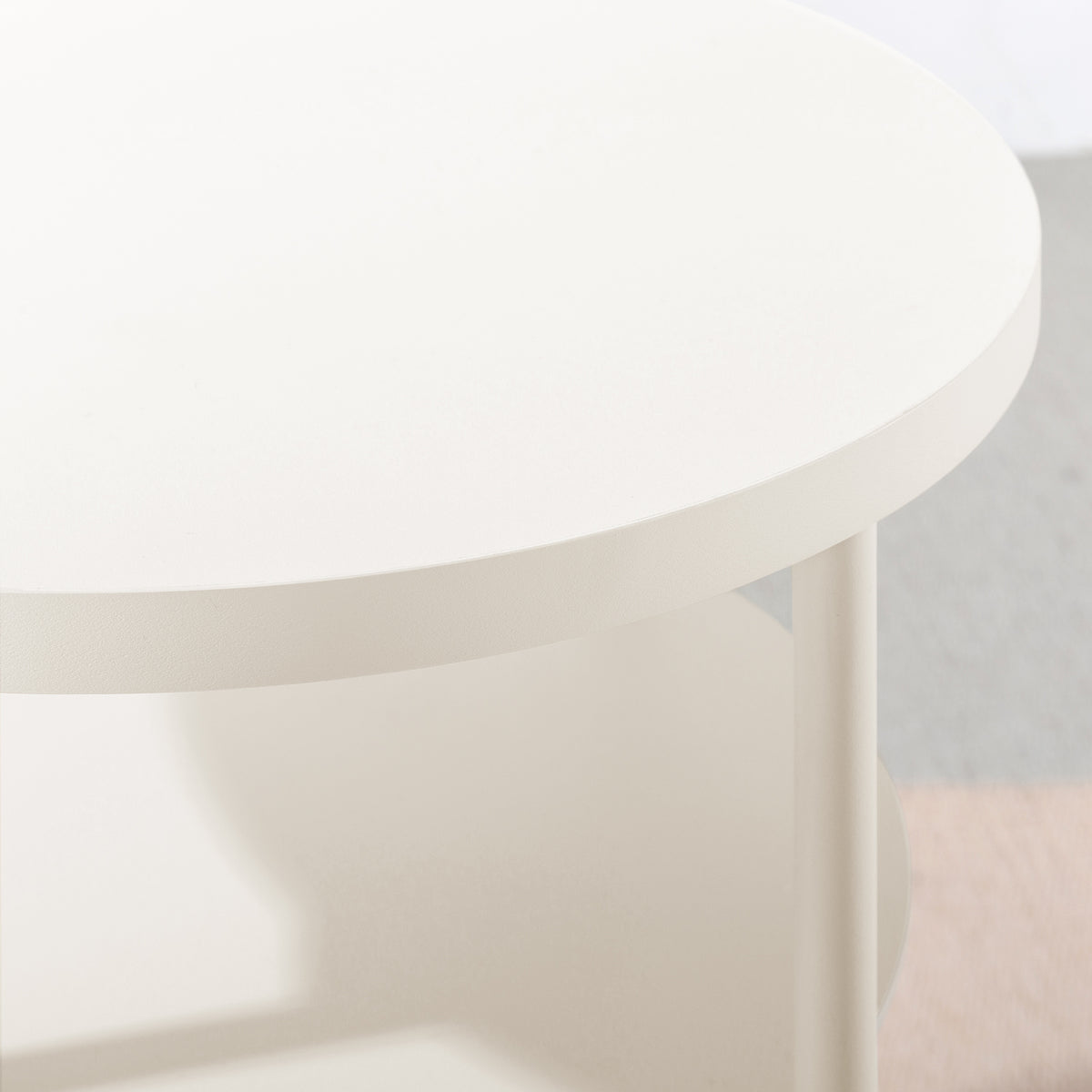 Mellow AIDA Round Multipurpose End and Side Table with Storage Shelf (Open Box)