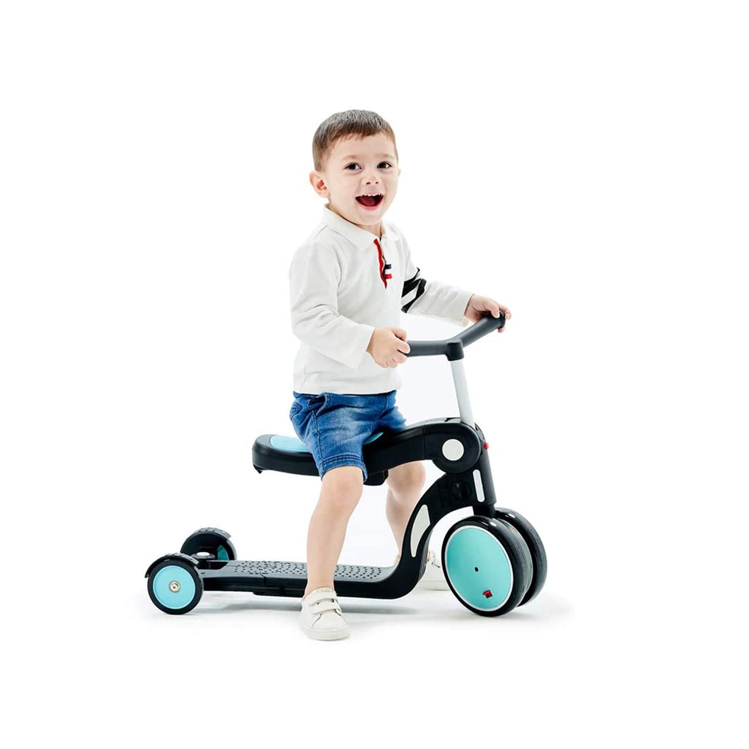 Beberoad Roadkid 5 in 1 Multifunctional Scooter & Balance Bike for Kids, Blue