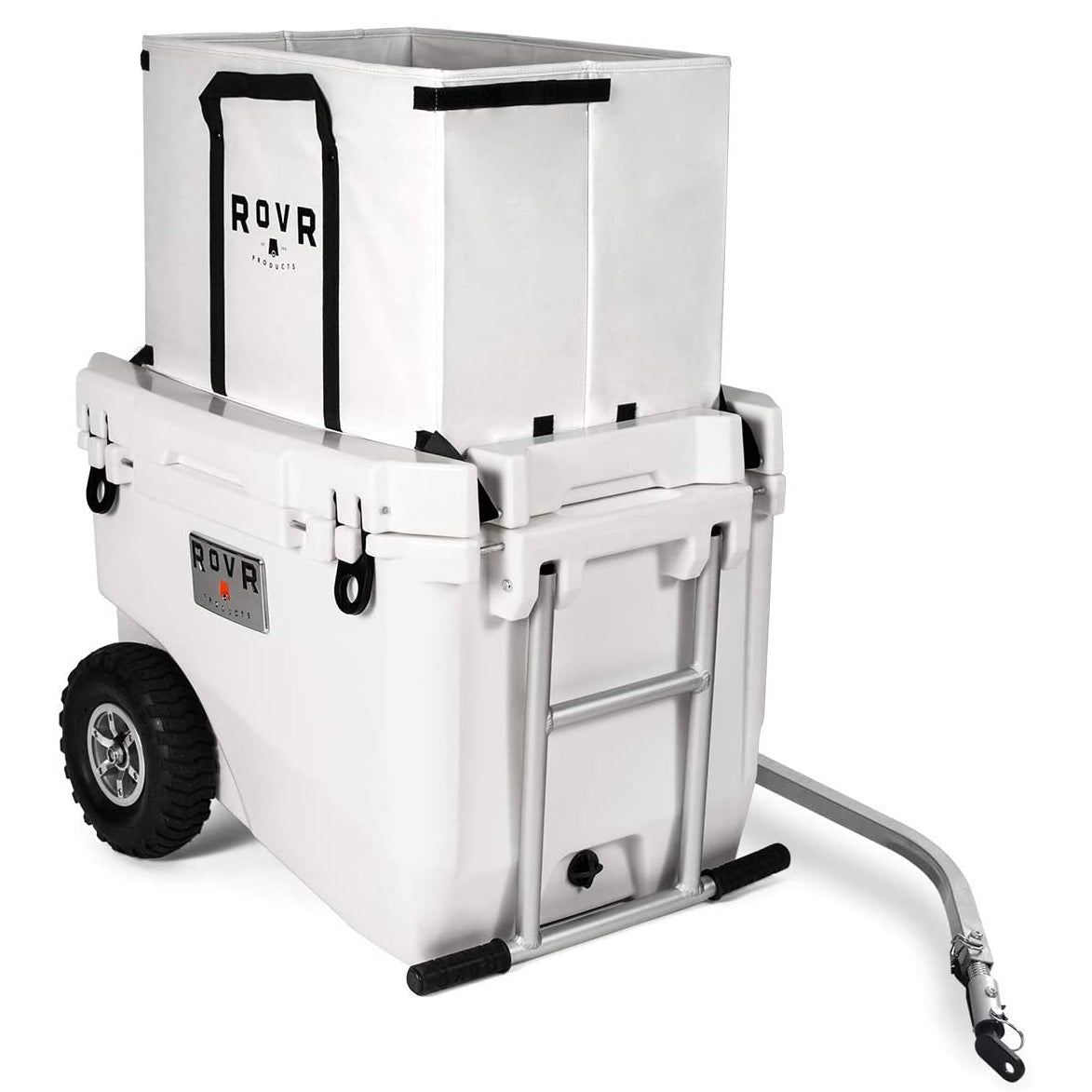 RovR RollR Rolling Outside Insulated Cooler with Wheels, 60 Qt, Powder (Damaged)