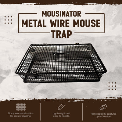 Rugged Ranch Products Mousinator Metal Wire Mouse Trap for Pest Control, Black