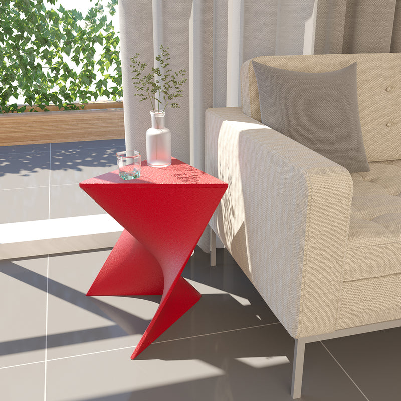 LeisureMod Randolph Modern Contemporary Accent Vanity Side and End Table, Red