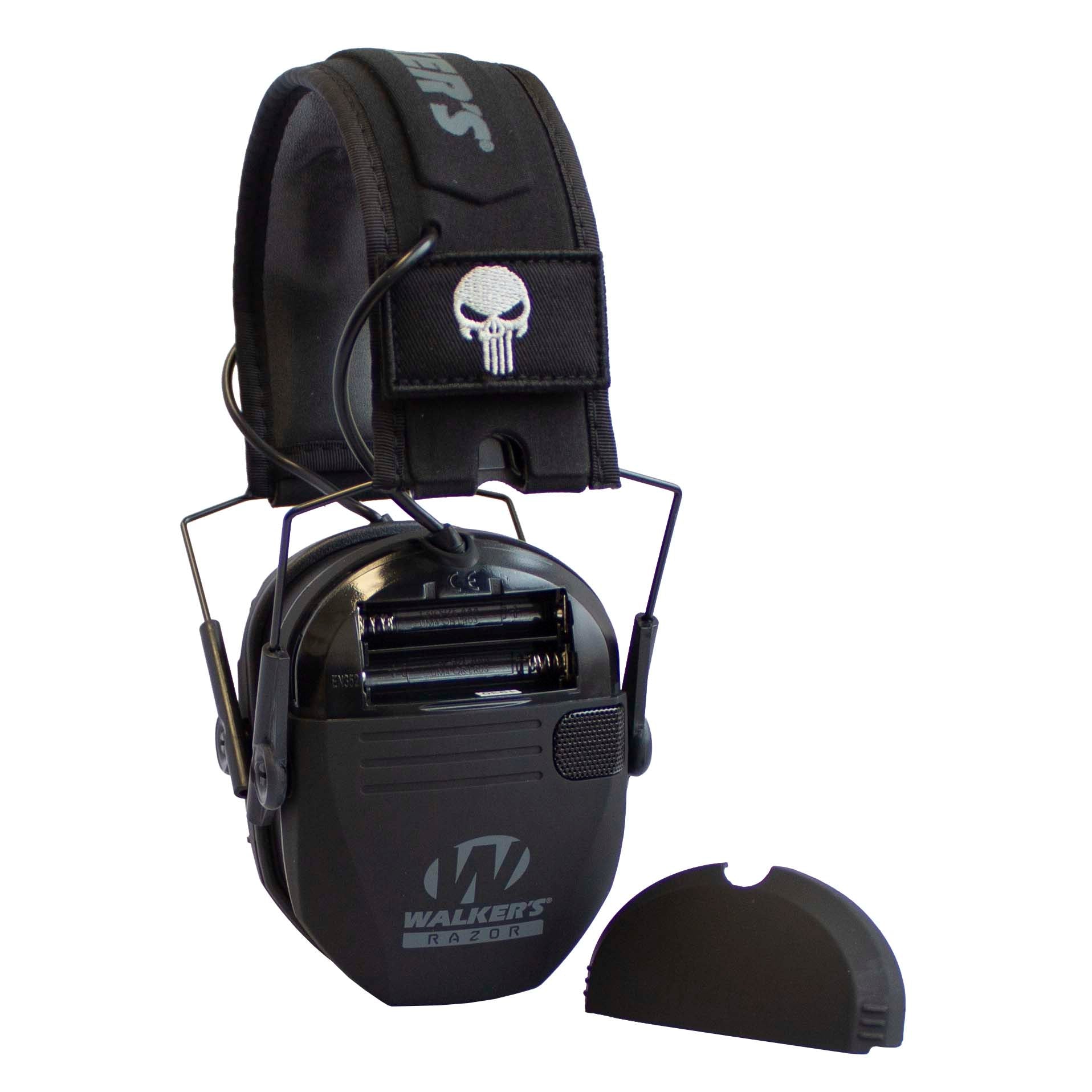 Walker's Razor Black Punisher Electronic Hearing Protection Earmuff w/ Case