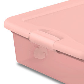 Sterilite 56 Qt Wheeled Under Bed Storage Container Plastic Bin, Blush, 8 Pack