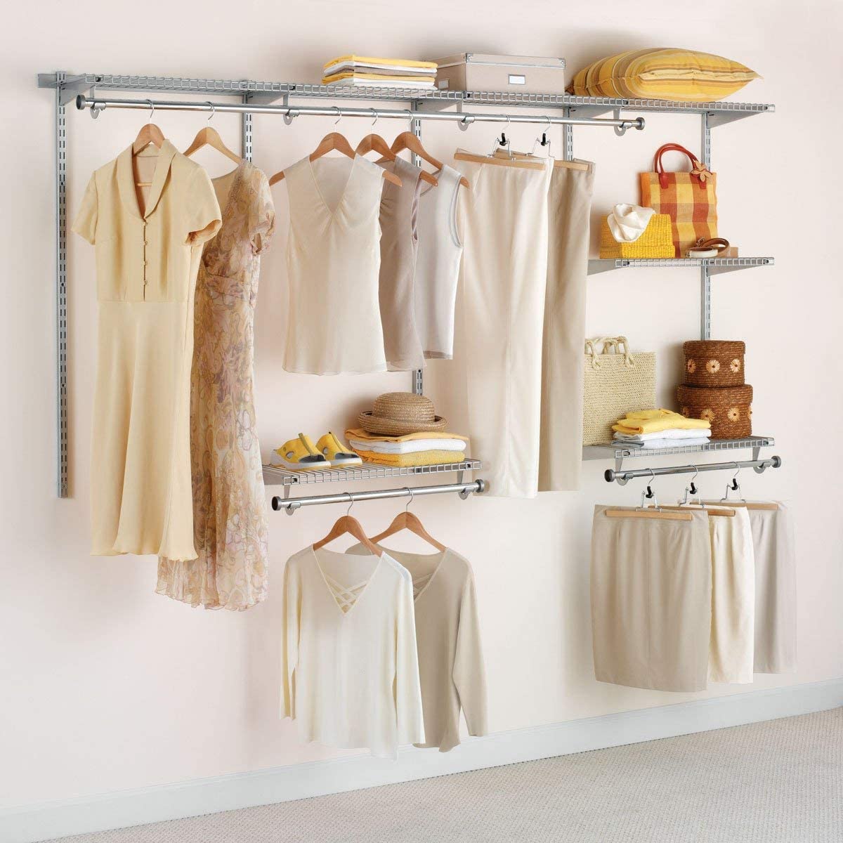 Rubbermaid Classic Custom 4' to 8' Wide Metal Closet Storage Kit (Open Box)