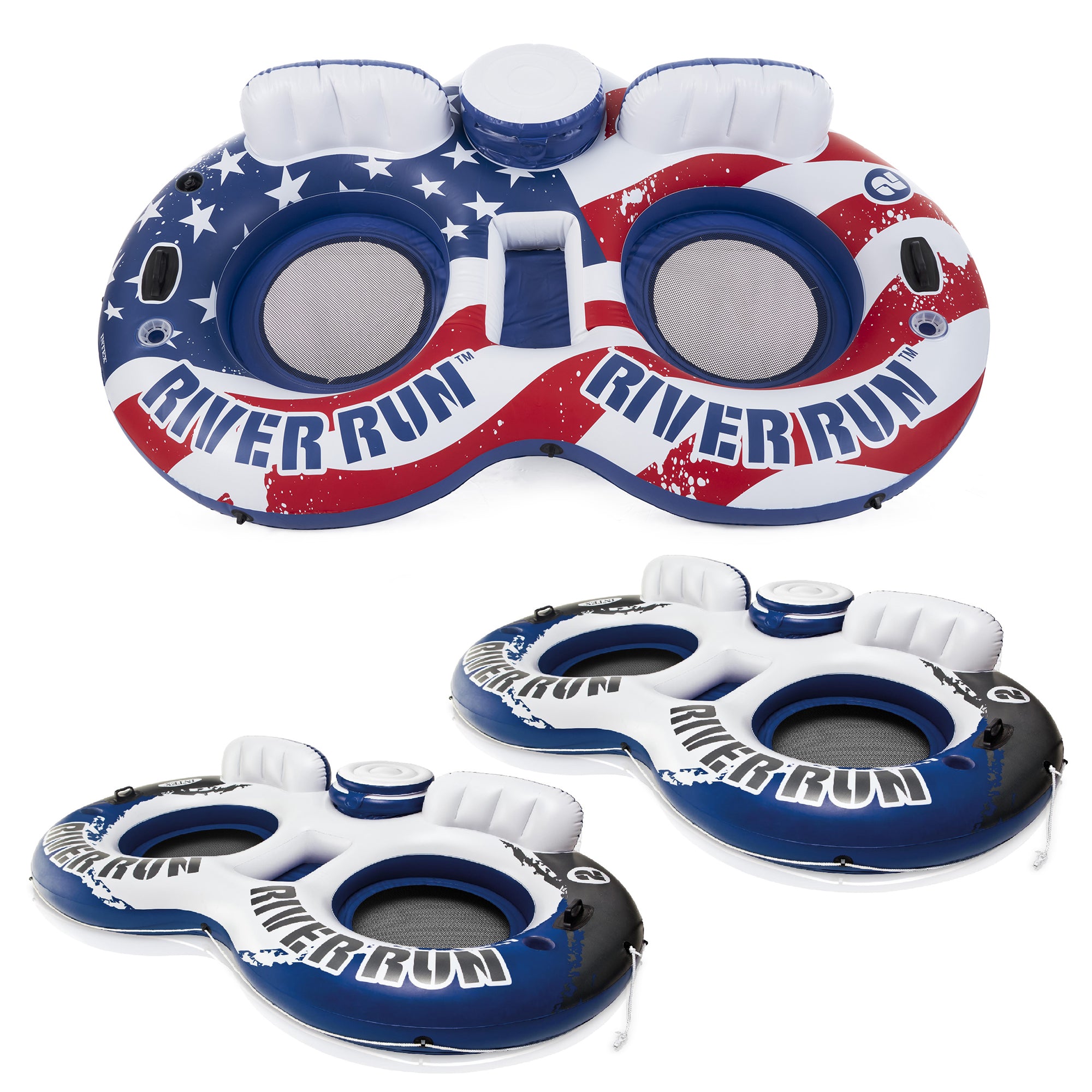 Intex American Flag 2 Person Float & River Run II 2 Person Float
