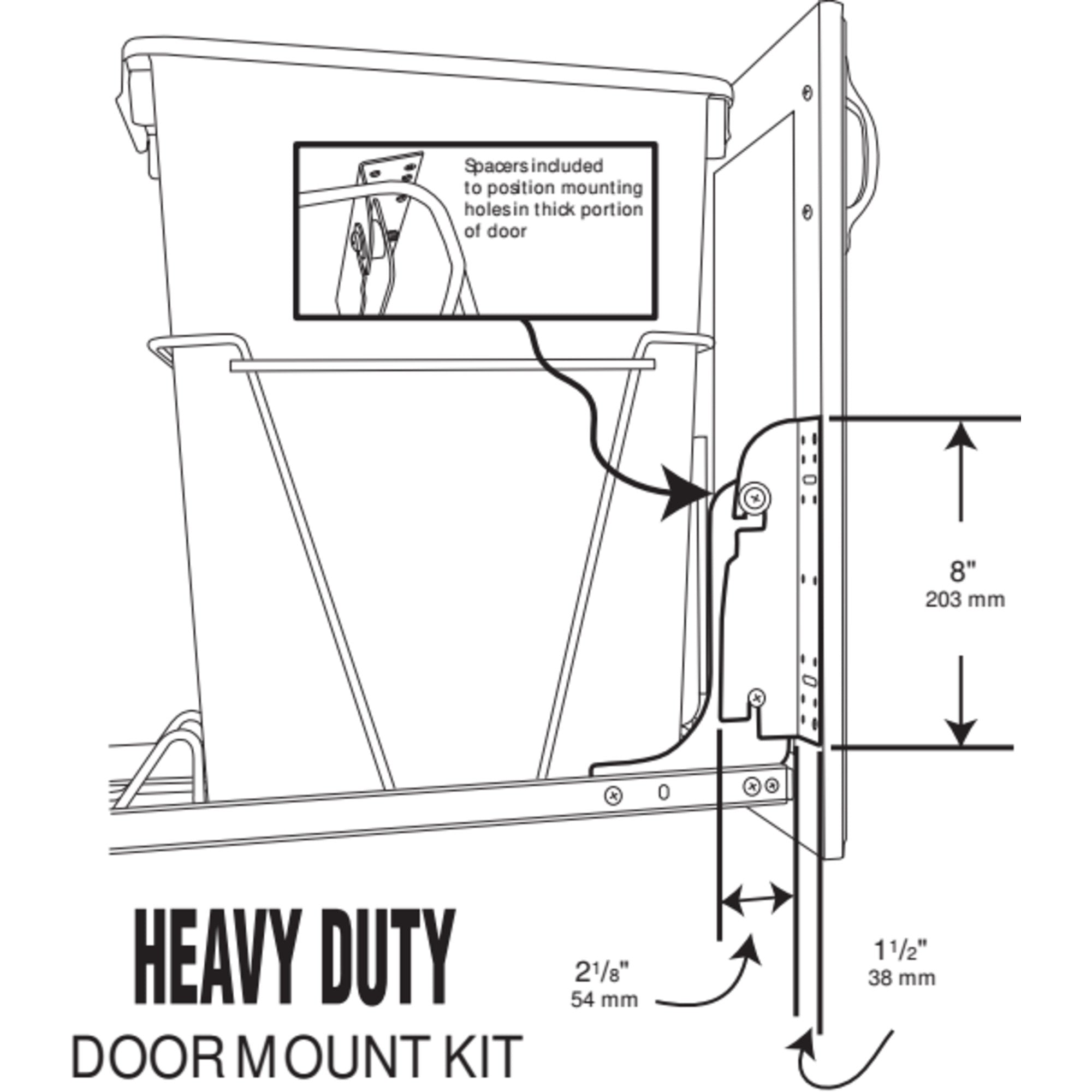 Rev-A-Shelf Door Mounting Kit for RV Series Waste Containers, White (Open Box)