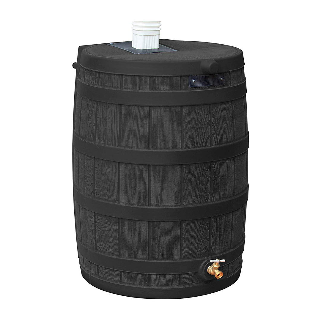 Good Ideas Rain Wizard 40 Gallon Rain Collection Plastic Rain Barrel, Black - VMInnovations