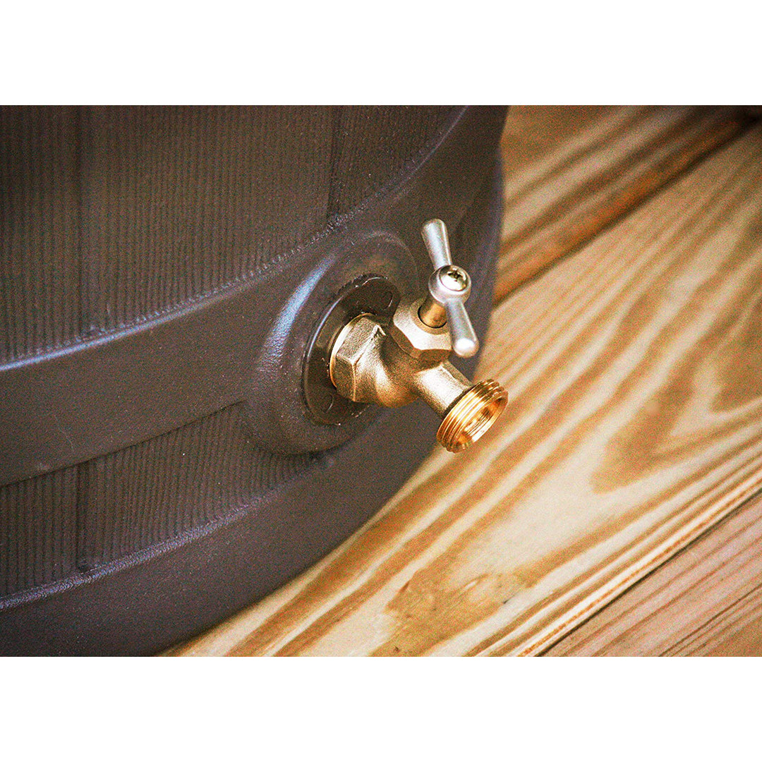 Good Ideas Rain Wizard Rain Collection Barrel 50-Gallon w/ Diverter Kit, Oak - VMInnovations