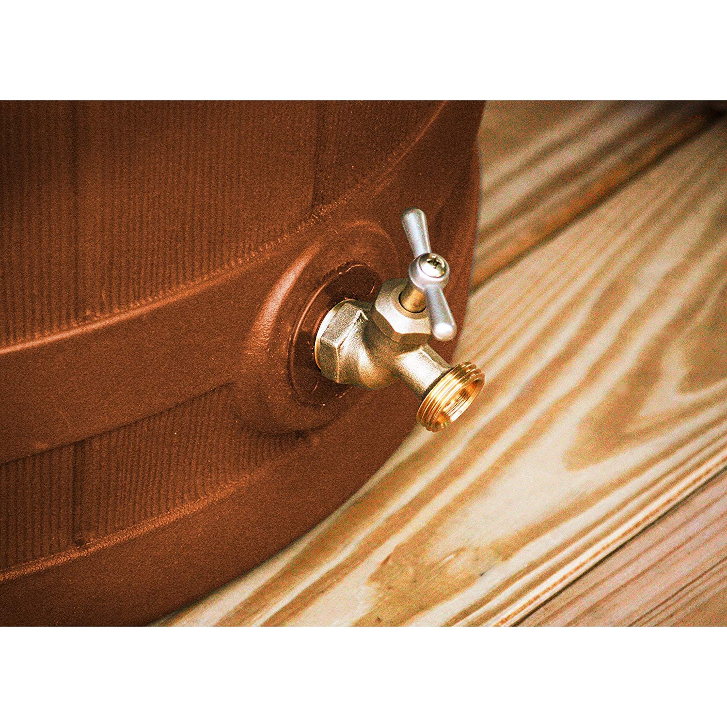 Good Ideas Rain Wizard Collection Barrel 50-Gallon w/ Diverter Kit, Terra Cotta