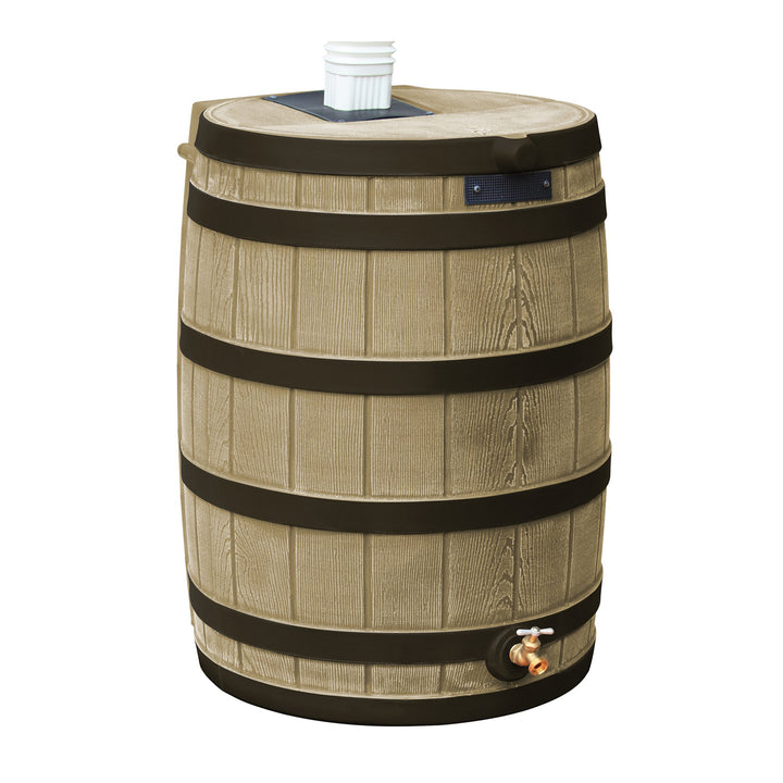 Good Ideas Rain Wizard 50 Gallon Plastic Rain Barrel Water Collector, Khaki - VMInnovations