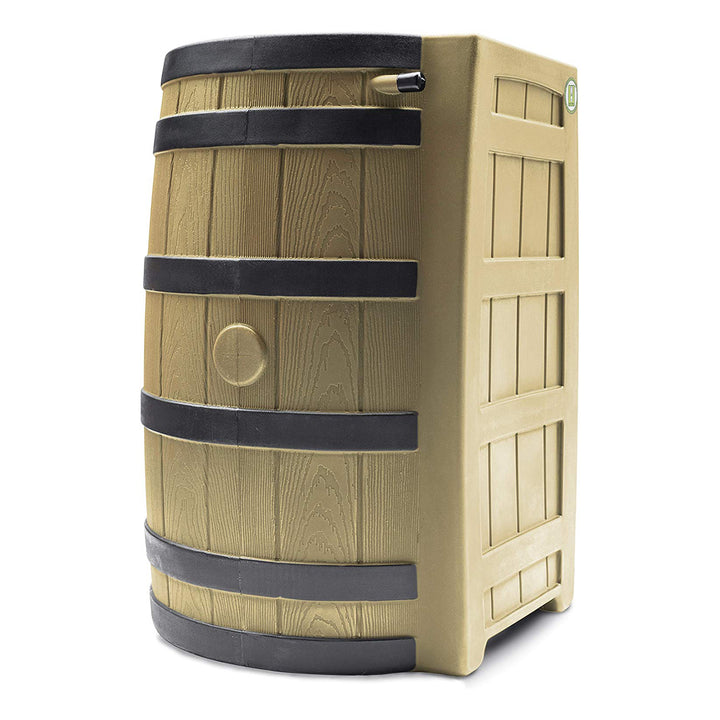Good Ideas Rain Wizard Rain Collection Barrel 40-Gallon Darkened Ribs, Khaki - VMInnovations