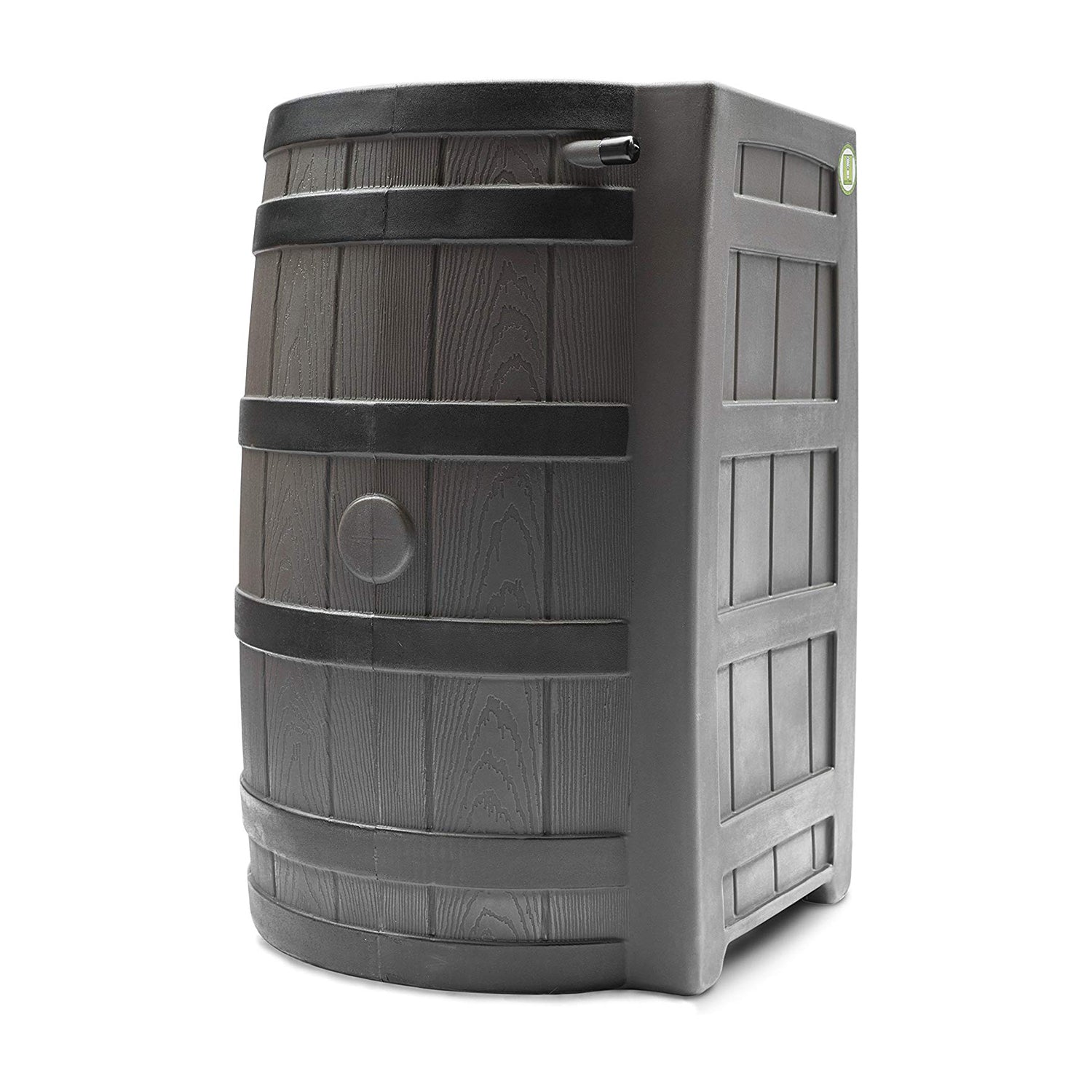 Good Ideas Rain Wizard 50 Gallon Plastic Rain Barrel Water Collector, Oak - VMInnovations
