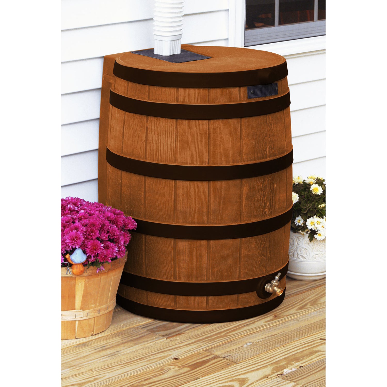 Good Ideas Rain Wizard Rain Collection Rain Barrel Darkened Ribs, Terra Cotta - VMInnovations