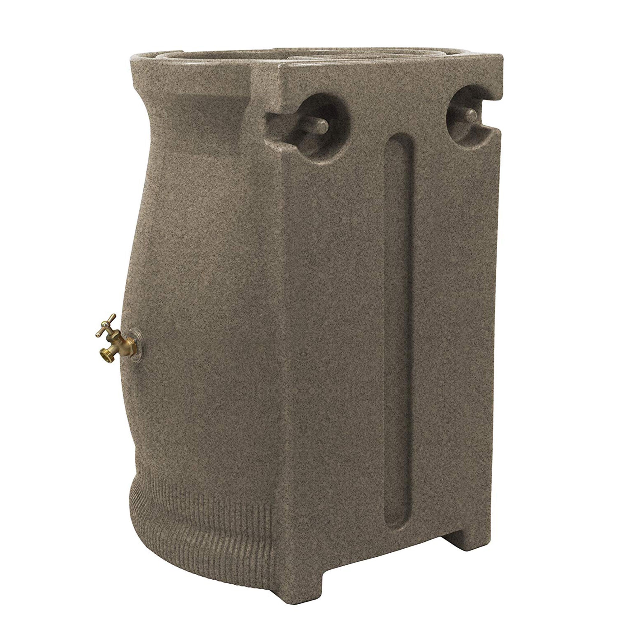 Good Ideas Rain Wizard 50 Gallon Plastic Rain Barrel Urn, Sandstone (4 Pack)