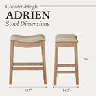 Maven Lane Saddle Stool Weathered Oak Finish w/Avanti Vegan Leather(For Parts) - VMInnovations