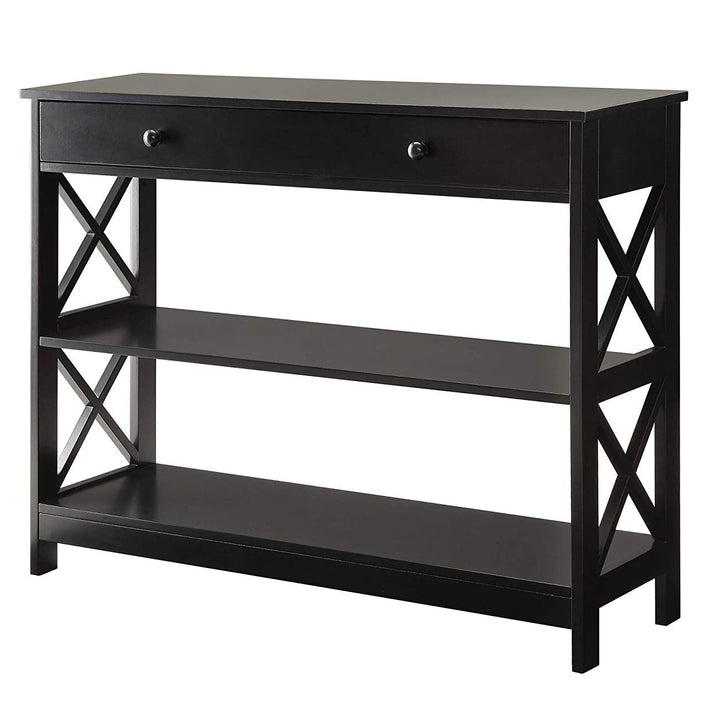 Convenience Concepts 1 Drawer Console Table with 2 Open Shelves, Black (Used) - VMInnovations