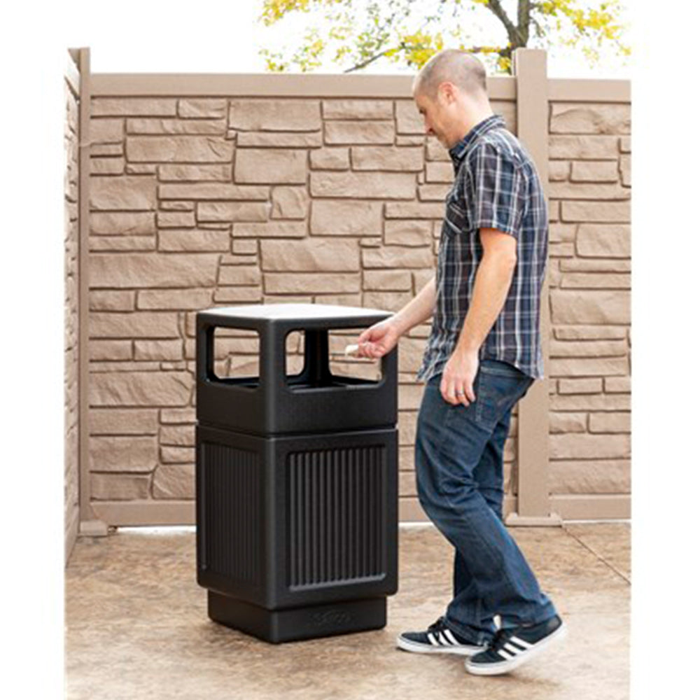 Safco Canmeleon Outdoor and Indoor Recessed Panel Trash Can, 38 Gallon (2 Pack)