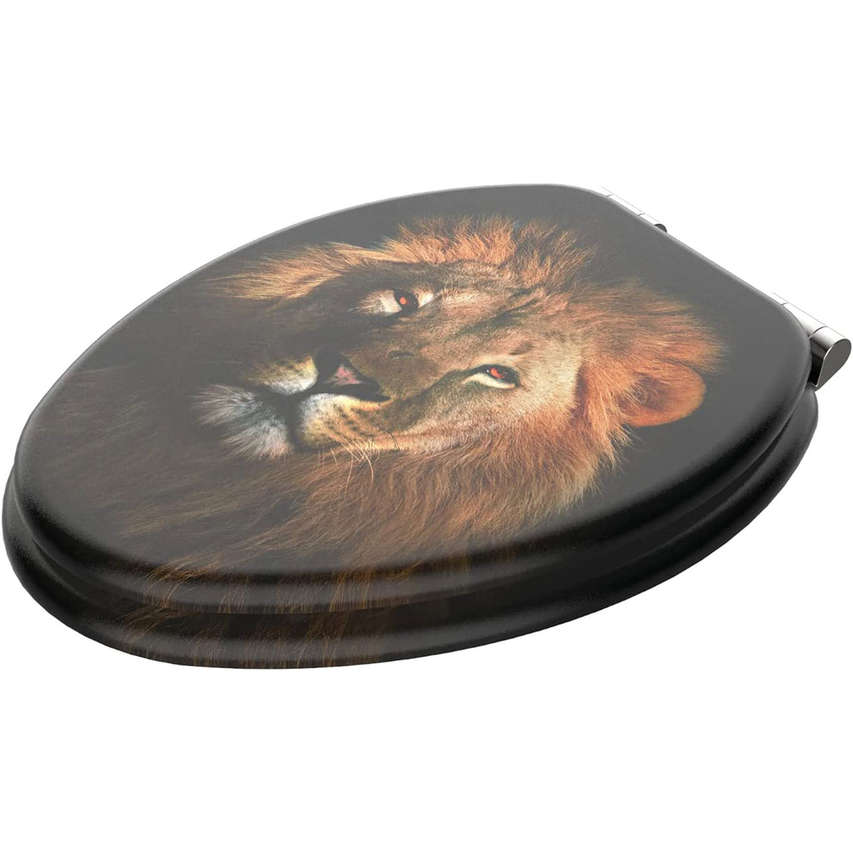 Sanilo 358 Soft Close Lid Molded Wood Adjustable Toilet Seat, Lion (For Parts)
