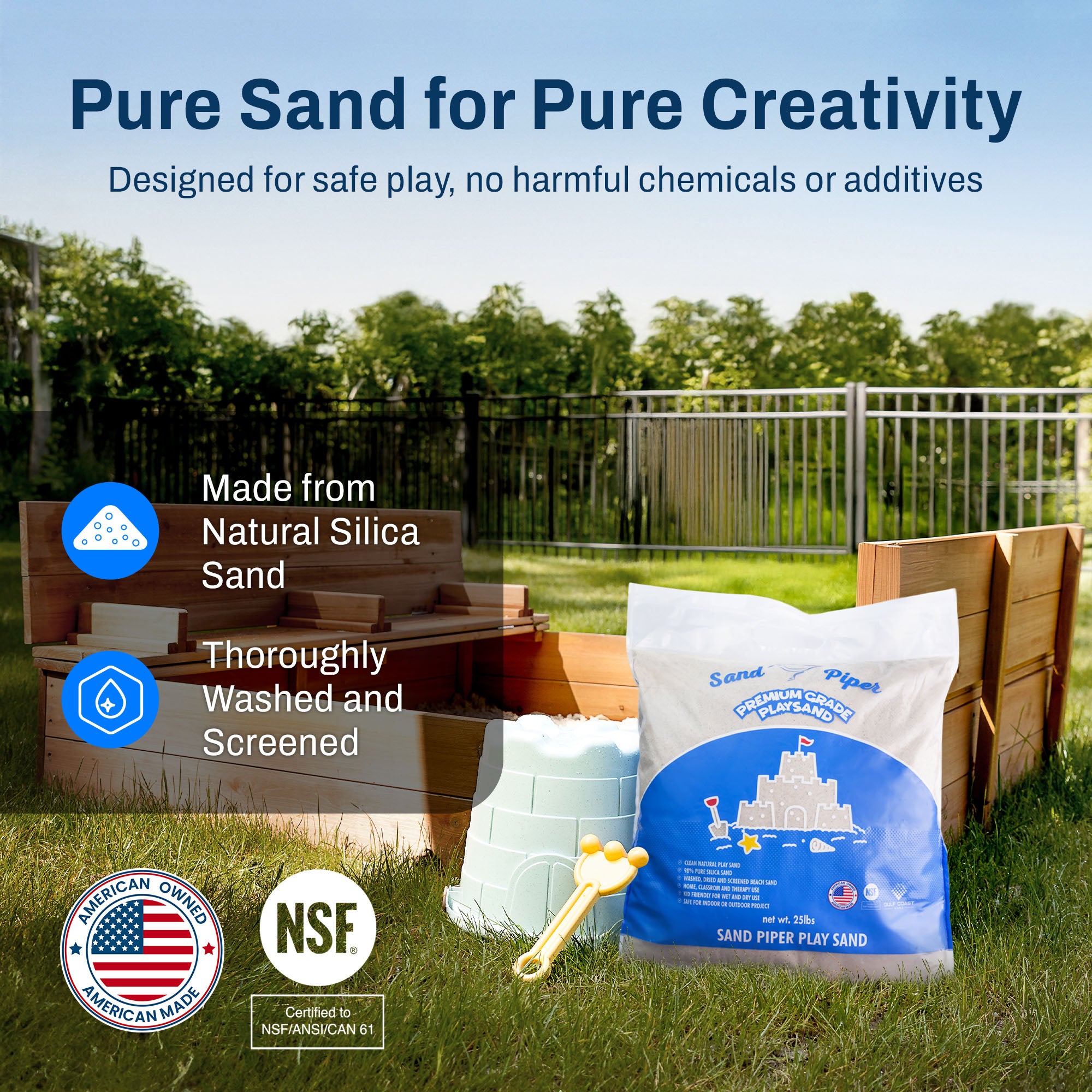 SandPiper 25 Pound Premium Grade Multi-Use Play Sand with Chemical Free Formula