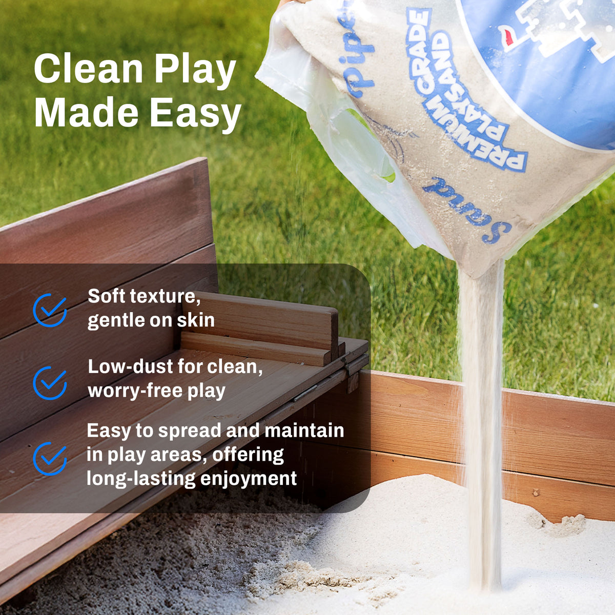 SandPiper 50lb Premium Grade Multi-Use Play Sand, Chemical Free Formula, 5 Pack