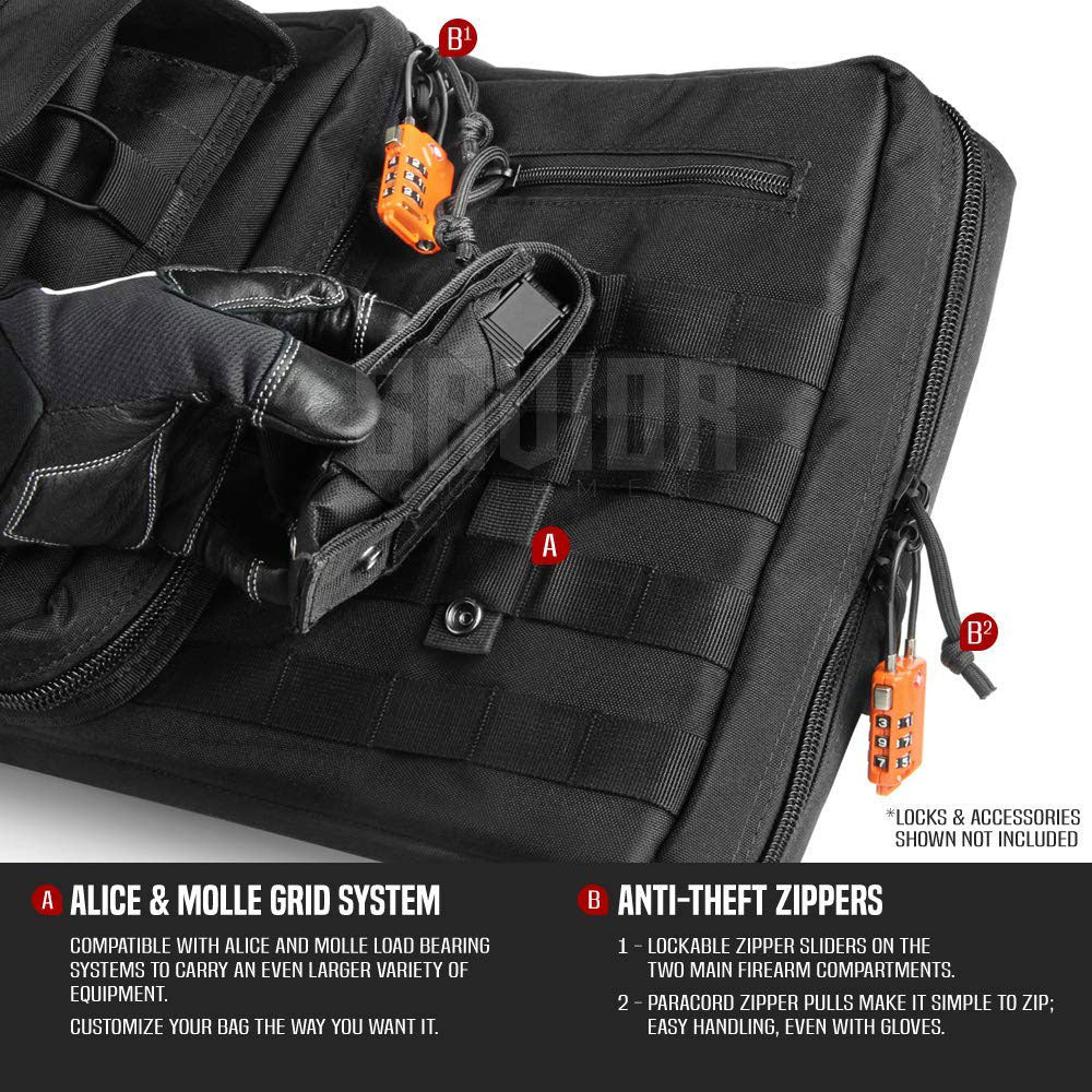 Savior Equipment 46 Inch Soft Double Long Gun Rifle Case, Black (Open Box)