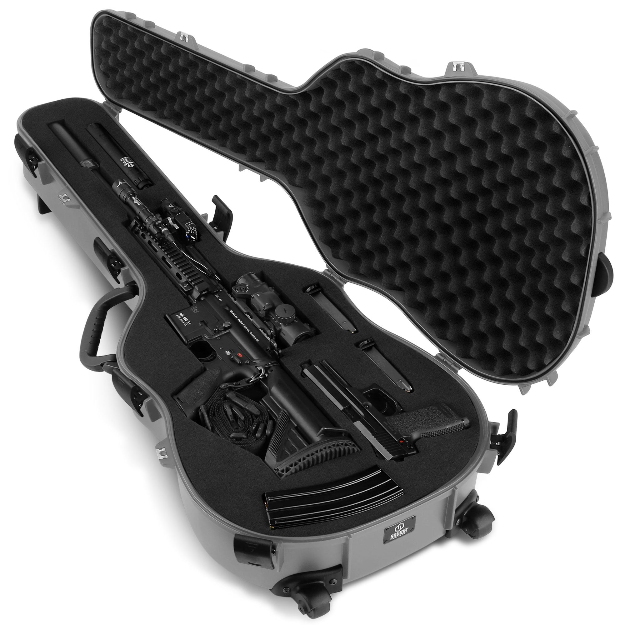 Savior Equipment Guitar Case 45 Inch Single Long Gun Rifle Case, Gray (Open Box)