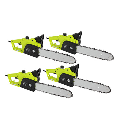 SereneLife 12 Inch Corded Electric Chainsaw Tree Trimmer w/ Blade Cover (4 Pack)