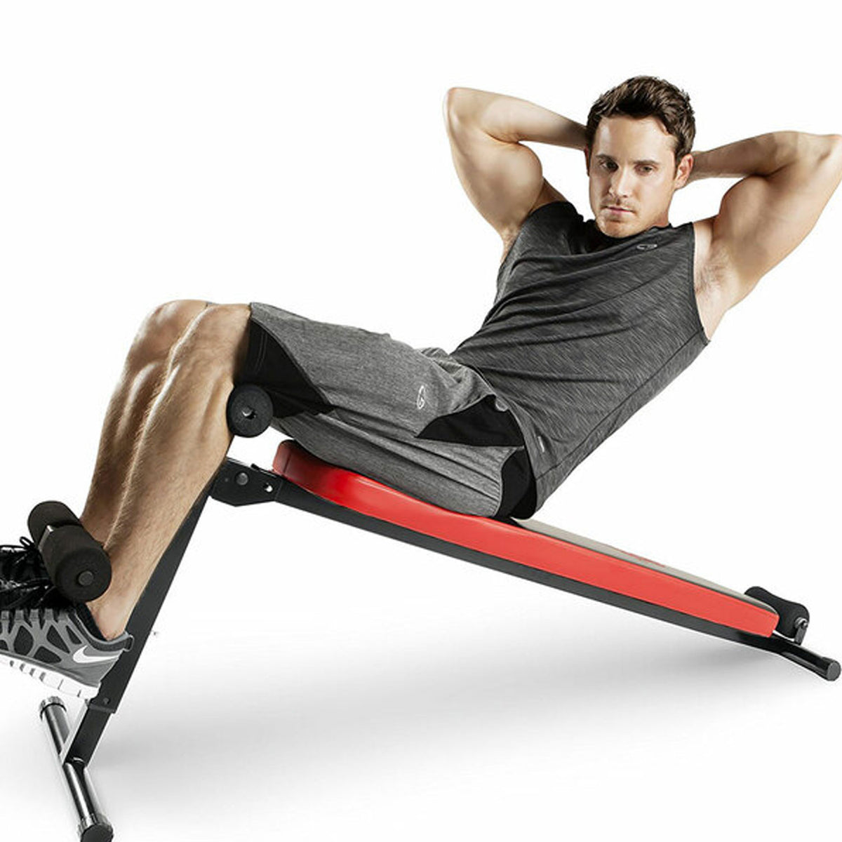Impex SB-4606 Marcy Folding Utility Bench with Headrest Slant Board for Home Gym