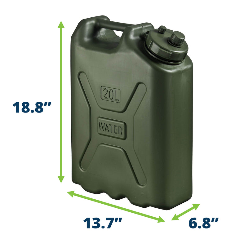 Scepter BPA Durable 5 Gallon Portable Water Storage Container, Green (2 Pack)