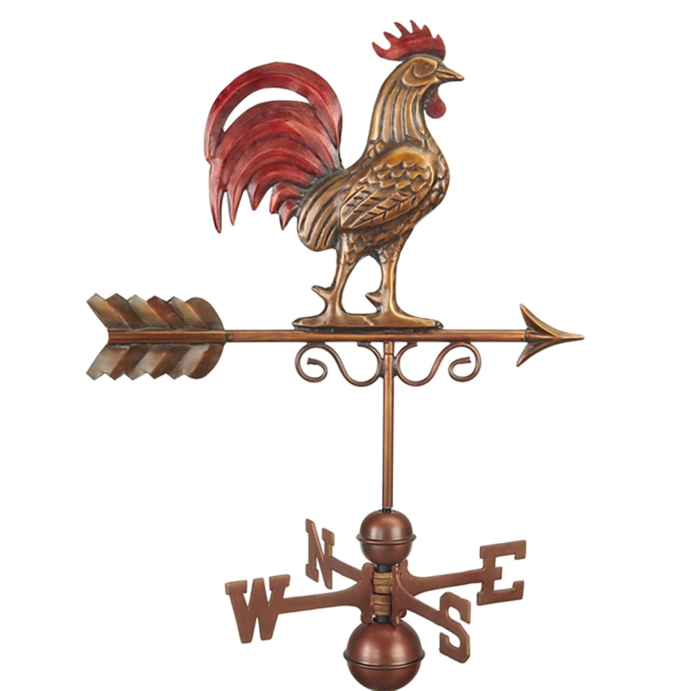 Good Directions 22 Gauge Copper Outdoor Bantam Red Rooster Weathervane (Used)