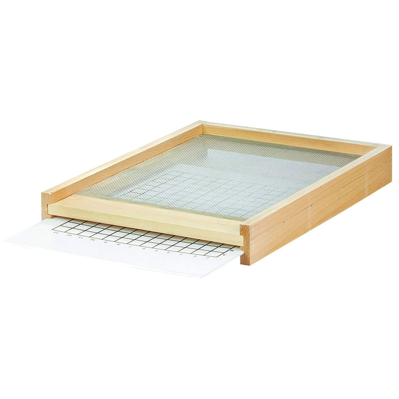 API 10 Frame Compatible Beehive Screened Mite Pest Control Bottom Board, Brown