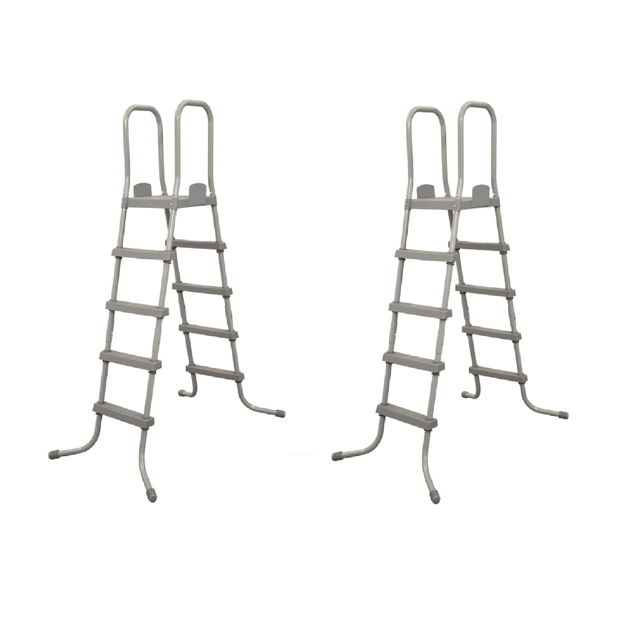 Bestway 52 Inch Steel Above Ground Swimming Pool Ladder No-Slip Steps (2 Pack)