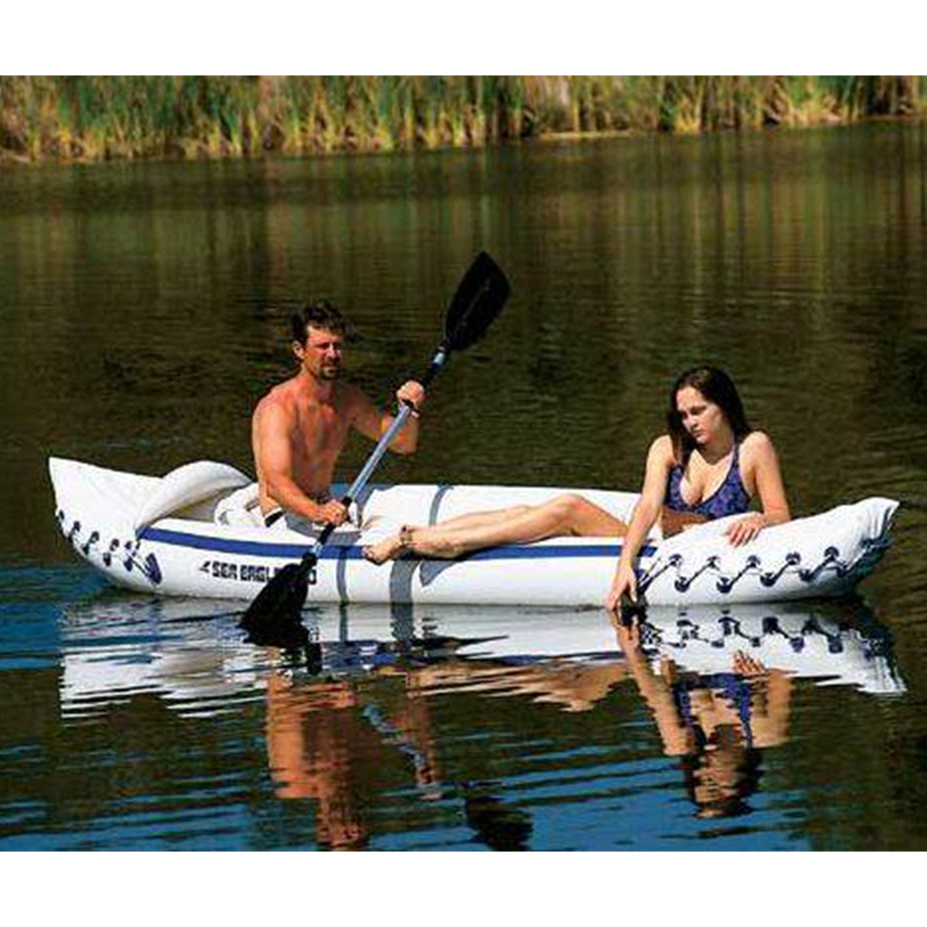 Sea Eagle 2 Person Inflatable Sport Kayak Canoe Boat w/ Pump & Oars (For Parts) - VMInnovations