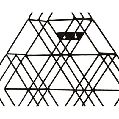 SEI Furniture Steel Wire Wall Art Mount CD Rack with Geometric Design, Black
